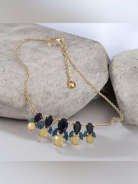 Kate Spade New York Mini Steamer Glow Collection Statement Blues Necklace